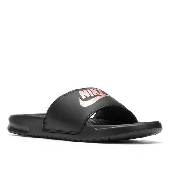 Nike Benassi JDI Sport Slides Black and Rose Gold Size 8 - Picture 6 of 6
